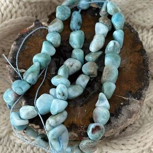 Genuine Larimar  loose beads making designing on string